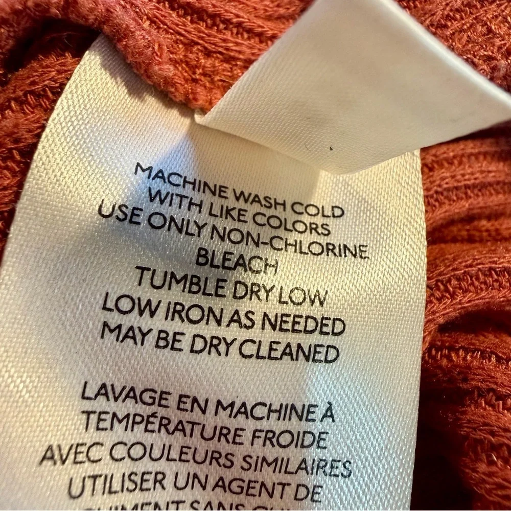 Free People ‘Marley’ Off-The-Shoulder Rib Top in “Warm Stone” Orange Size Large